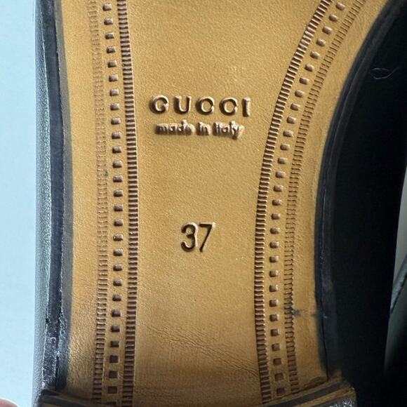 Gucci Brixton Leather Horsebit Loafers Black EU 37 - Picture 11 of 12